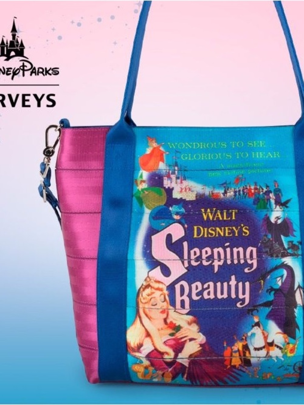 Harveys Sleeping Beauty Pink and Blue Tote